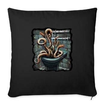 SERPENTS QUI MONTENT À TRAVERS LES TUYAUX D’ÉGOUT - Housse de coussin décorative 45 x 45 cm - noir - Devant
