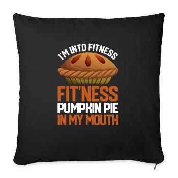Je suis dans Fitness Fit’ness Tarte à la citrouille dans mon - Housse de coussin décorative 45 x 45 cm - noir - Devant