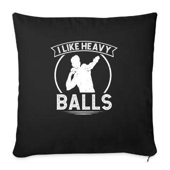 Lancer du poids Athlétisme - Housse de coussin décorative 45 x 45 cm - noir - Devant
