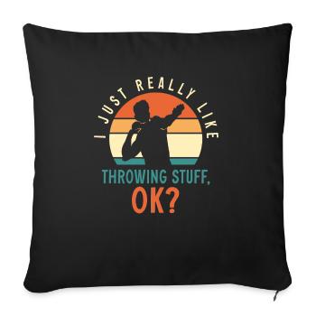 Lancer du poids Athlétisme - Housse de coussin décorative 45 x 45 cm - noir - Devant