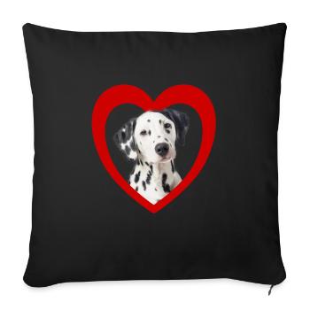 Dog Lovers - Dogs Heart - Dalmatians - Sofa pillowcase 17,3'' x 17,3'' (45 x 45 cm) - black - Front