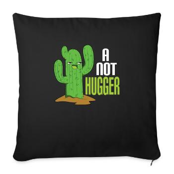 Cactus No Hug Distanciation sociale - Housse de coussin décorative 45 x 45 cm - noir - Devant