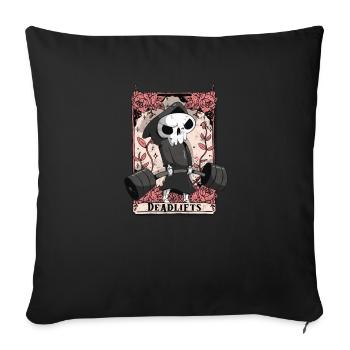 Carte de Tarot DEADLIFTS - Fitness - Housse de coussin décorative 45 x 45 cm - noir - Devant