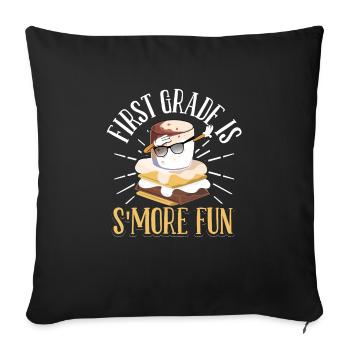 First Grade Is Smore Fun Kids Dabbing Marshmallow - Sofa pillowcase 17,3'' x 17,3'' (45 x 45 cm) - black - Front