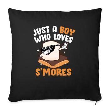 Men Dabbing Marshmallow Camper Just A Boy Who Love - Sofa pillowcase 17,3'' x 17,3'' (45 x 45 cm) - black - Front