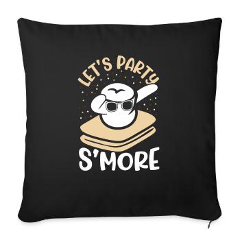 Camping Feu de camp Dabbing Marshmallow Kids Let’s Pa - Housse de coussin décorative 45 x 45 cm - noir - Devant