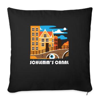 Schlemm's Canal Funny Optometrist Opthalmologist - Sofa pillowcase 17,3'' x 17,3'' (45 x 45 cm) - black - Front
