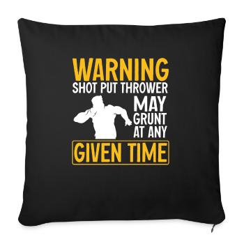 Lancer du poids Athlétisme - Housse de coussin décorative 45 x 45 cm - noir - Devant