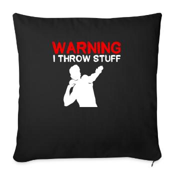 Lancer du poids Athlétisme - Housse de coussin décorative 45 x 45 cm - noir - Devant
