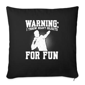 Lancer du poids Athlétisme - Housse de coussin décorative 45 x 45 cm - noir - Devant