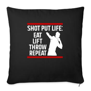 Lancer du poids Athlétisme - Housse de coussin décorative 45 x 45 cm - noir - Devant