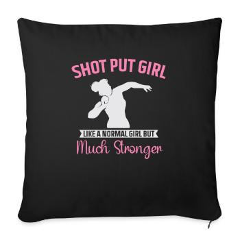Lancer du poids Athlétisme - Housse de coussin décorative 45 x 45 cm - noir - Devant