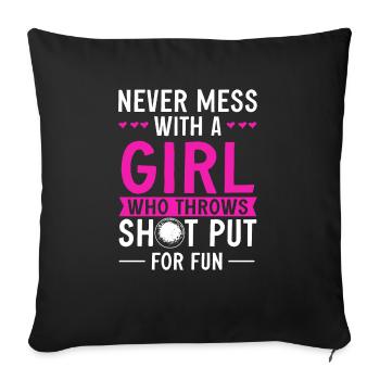 Lancer du poids Athlétisme - Housse de coussin décorative 45 x 45 cm - noir - Devant