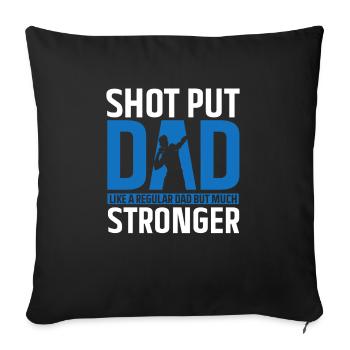 Lancer du poids Athlétisme - Housse de coussin décorative 45 x 45 cm - noir - Devant