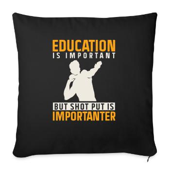 Lancer du poids Athlétisme - Housse de coussin décorative 45 x 45 cm - noir - Devant