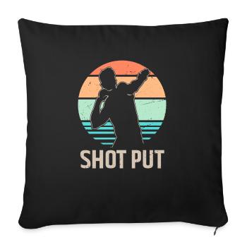 Shot Put Throwing Athletics - Sofa pillowcase 17,3'' x 17,3'' (45 x 45 cm) - black - Front