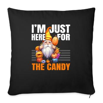 Garden Gnome Halloween Trick Or Treat Gardener - Sofa pillowcase 17,3'' x 17,3'' (45 x 45 cm) - black - Front