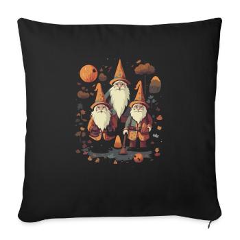 Garden Gnome Halloween Trick Or Treat Gardener - Sofa pillowcase 17,3'' x 17,3'' (45 x 45 cm) - black - Front