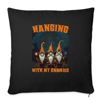 Garden Gnome Halloween Trick Or Treat Gardener - Sofa pillowcase 17,3'' x 17,3'' (45 x 45 cm) - black - Front