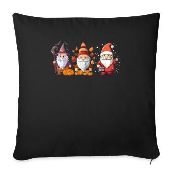 Garden Gnome Halloween Trick Or Treat Gardener - Sofa pillowcase 17,3'' x 17,3'' (45 x 45 cm) - black - Front