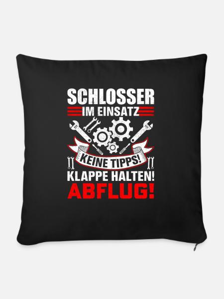 Schlosser im Einsatz Geschenkidee - Sofakissenbezug 45 x 45 cm - Schwarz