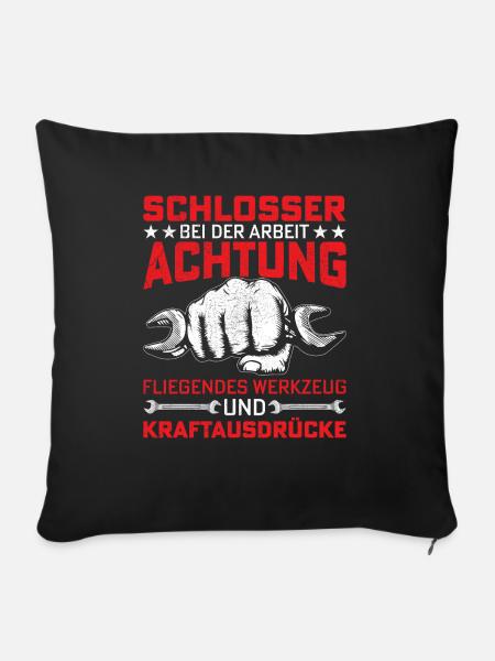 Werkzeug Schlosser Geschenkidee - Sofakissenbezug 45 x 45 cm - Schwarz