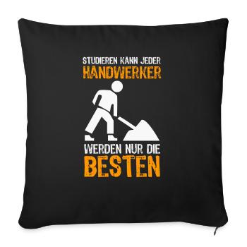 Handwerker - Sofakissenbezug 45 x 45 cm - Schwarz - Vorne
