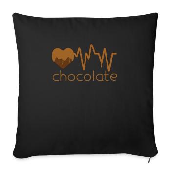 Chocolate Heartbeat - Sofa pillowcase 17,3'' x 17,3'' (45 x 45 cm) - black - Front
