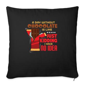 Chocolate - Sofa pillowcase 17,3'' x 17,3'' (45 x 45 cm) - black - Front