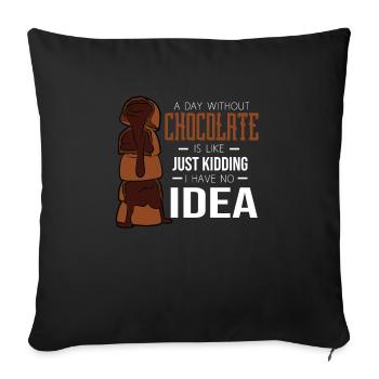 Chocolate - Sofa pillowcase 17,3'' x 17,3'' (45 x 45 cm) - black - Front