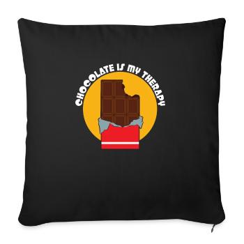 Chocolate is my therapy - Sofa pillowcase 17,3'' x 17,3'' (45 x 45 cm) - black - Front