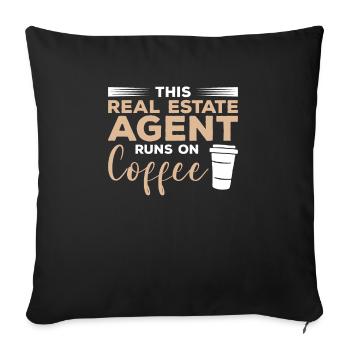 This Real Estate Agent Runs On Coffee Broker - Sofa pillowcase 17,3'' x 17,3'' (45 x 45 cm) - black - Front