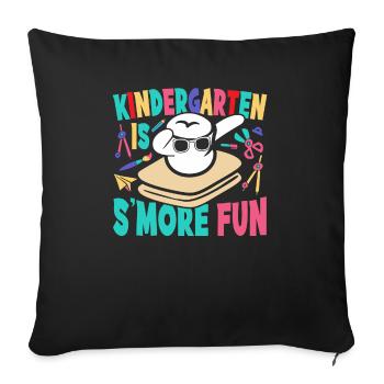Les enfants dabbing guimauve Camping Kindergarten est S - Housse de coussin décorative 45 x 45 cm - noir - Devant