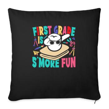 Kids Camping Dabbing Marshmallow First Grade Is Sm - Sofakissenbezug 45 x 45 cm - Schwarz - Vorne