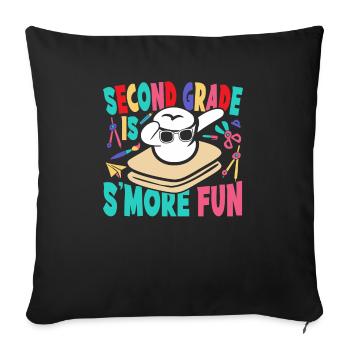 Second Grade Is Smore Fun Camping Dabbing Marshmal - Sofa pillowcase 17,3'' x 17,3'' (45 x 45 cm) - black - Front