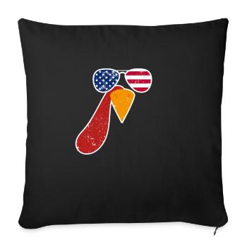Cool Turkey Face Sunglasses American - Sofa pillowcase 17,3'' x 17,3'' (45 x 45 cm) - black - Front
