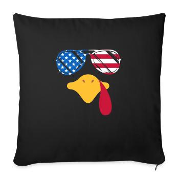 Cool Turkey Face Sunglasses American - Sofa pillowcase 17,3'' x 17,3'' (45 x 45 cm) - black - Front