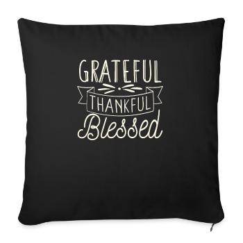 Dankbar Dankbar Gesegnet Lustig Thanksgiving Passe - Sofakissenbezug 45 x 45 cm - Schwarz - Vorne