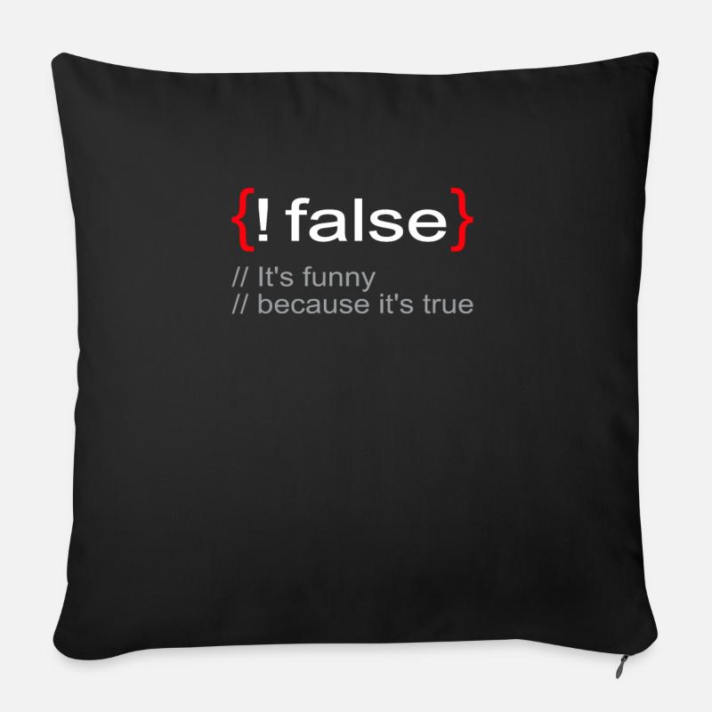 Lustig Lol Nerd IT Informatiker - Sofakissenbezug 45 x 45 cm - Schwarz