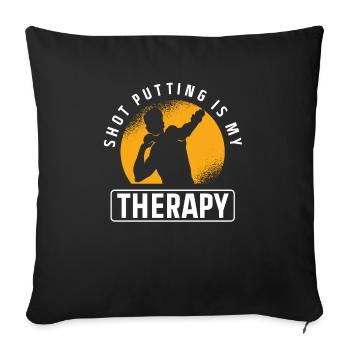Lancer du poids Athlétisme - Housse de coussin décorative 45 x 45 cm - noir - Devant