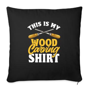 Woodworking carving carpenter - Sofa pillowcase 17,3'' x 17,3'' (45 x 45 cm) - black - Front