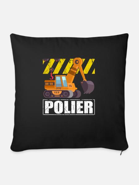 Polier Geschenkidee Baustelle - Sofakissenbezug 45 x 45 cm - Schwarz