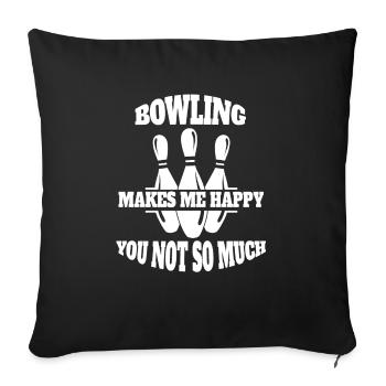 Bowling Skittles Bowler Bowling Club Bowling Club - Sofa pillowcase 17,3'' x 17,3'' (45 x 45 cm) - black - Front