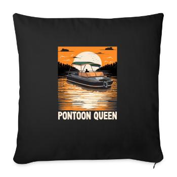Pontoon Queen Motorboating Princess Pontooning - Housse de coussin décorative 45 x 45 cm - noir - Devant