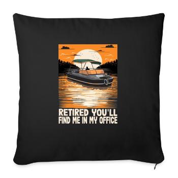 Retraité Tu me trouveras dans mon bureau Lake Life - Housse de coussin décorative 45 x 45 cm - noir - Devant