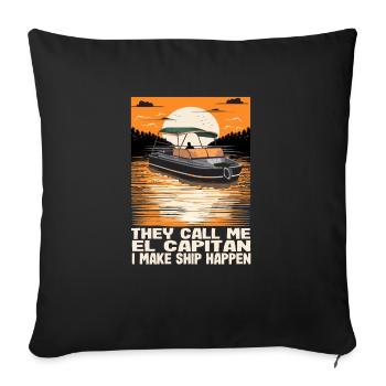 Ils m’appellent El Capitan Je fais du navire drôle - Housse de coussin décorative 45 x 45 cm - noir - Devant