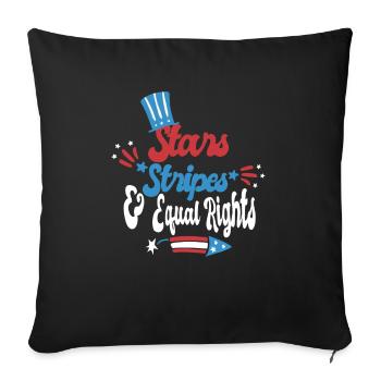 Land Of The Free Because Of The Brave - Sofa pillowcase 17,3'' x 17,3'' (45 x 45 cm) - black - Front