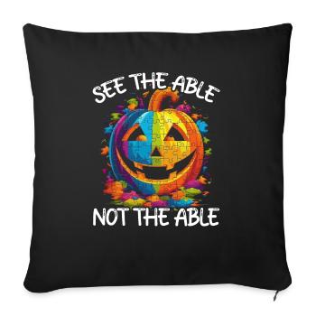 Autism Halloween Trick Or Treat Autism Awareness - Sofa pillowcase 17,3'' x 17,3'' (45 x 45 cm) - black - Front