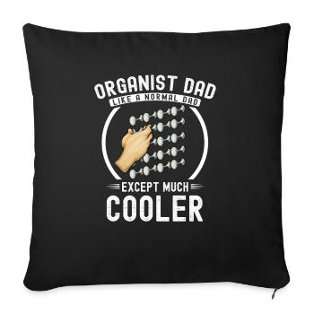 Organiste : organiste, organiste d’église, orgue - Housse de coussin décorative 45 x 45 cm - noir - Devant