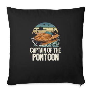 Captain Of The Pontoon Motorboat Owner Lake Life - Sofa pillowcase 17,3'' x 17,3'' (45 x 45 cm) - black - Front